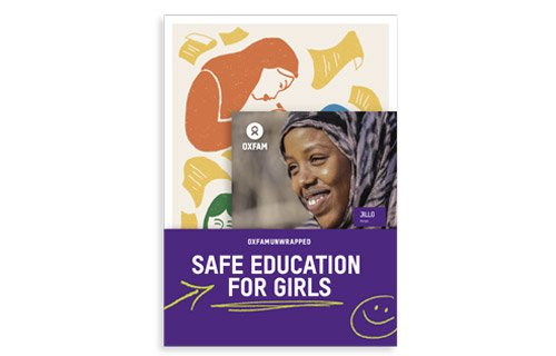 Oxfam Unwrapped gift supporting a safe education for girls.