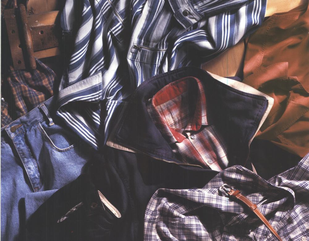 Oxfam encourages men to get behind second hand clothing poster