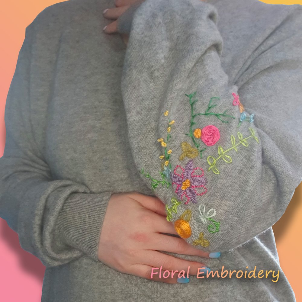 DIY Embroidered Sweatshirt (+ My Fave Easy Embroidery Hack