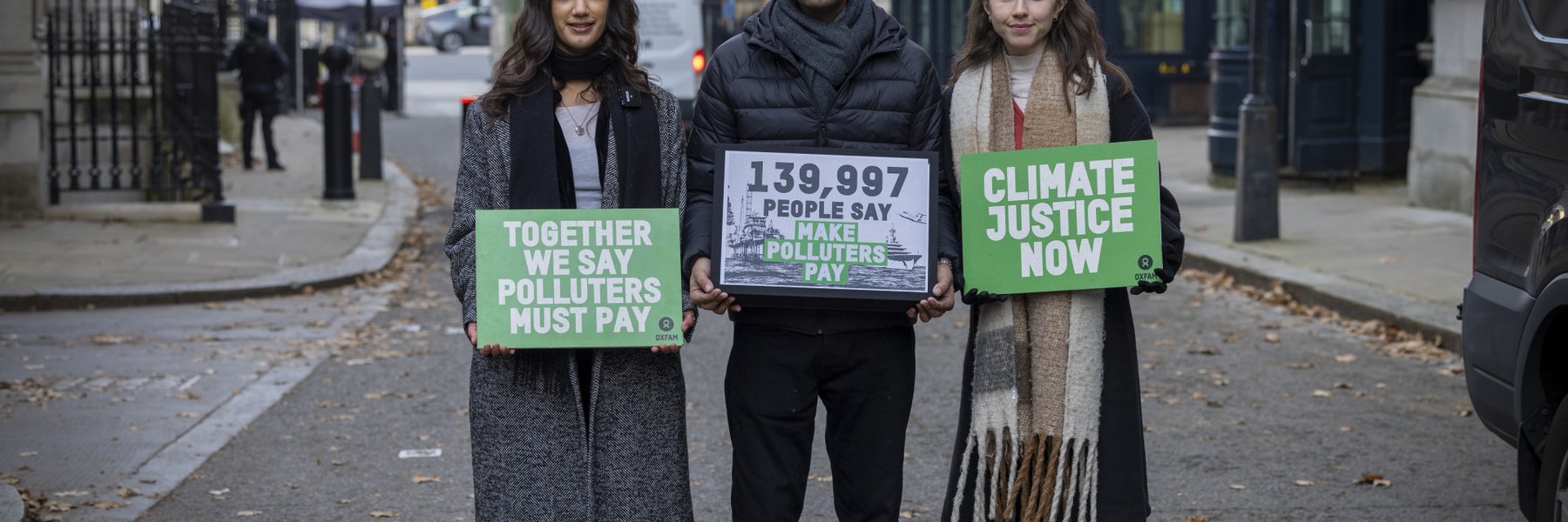 Campaigners handing in a petition at Downing Street