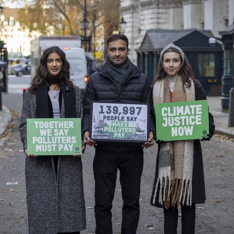 Campaigners handing in a petition at Downing Street