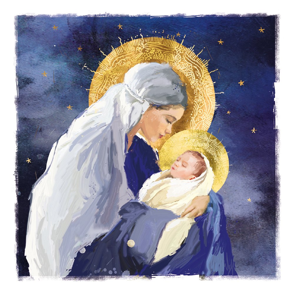 Madonna and child Christmas card