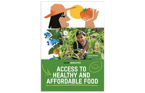 Oxfam Unwrapped gift card pack around providing access to healthy and affordable food.