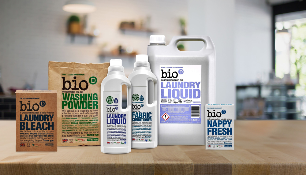 A collection of laundry detergent products from Bio-D