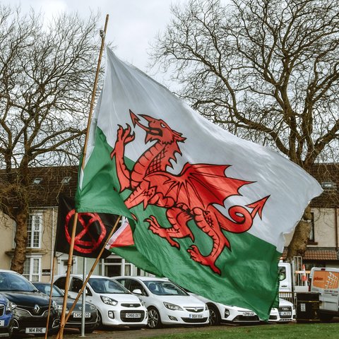 A Welsh flag