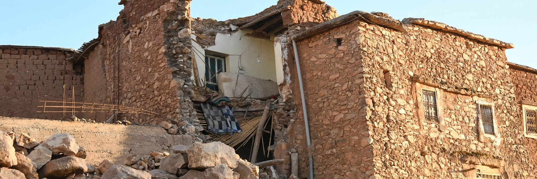 A building in Morocco that has been damaged by the earthquake