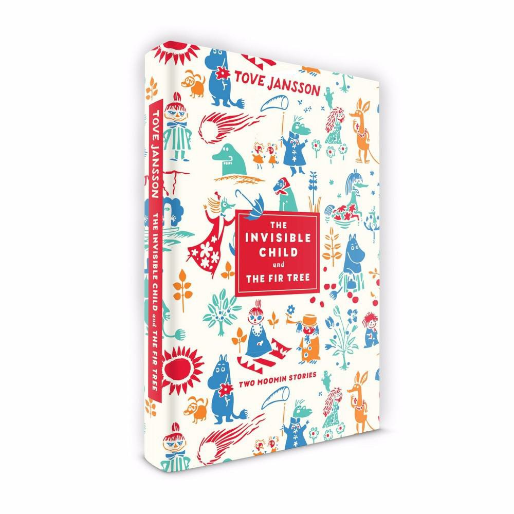 Tove Jansson's The Invisible Child and The Fir Tree book with colourful Moomin printed design on the cover