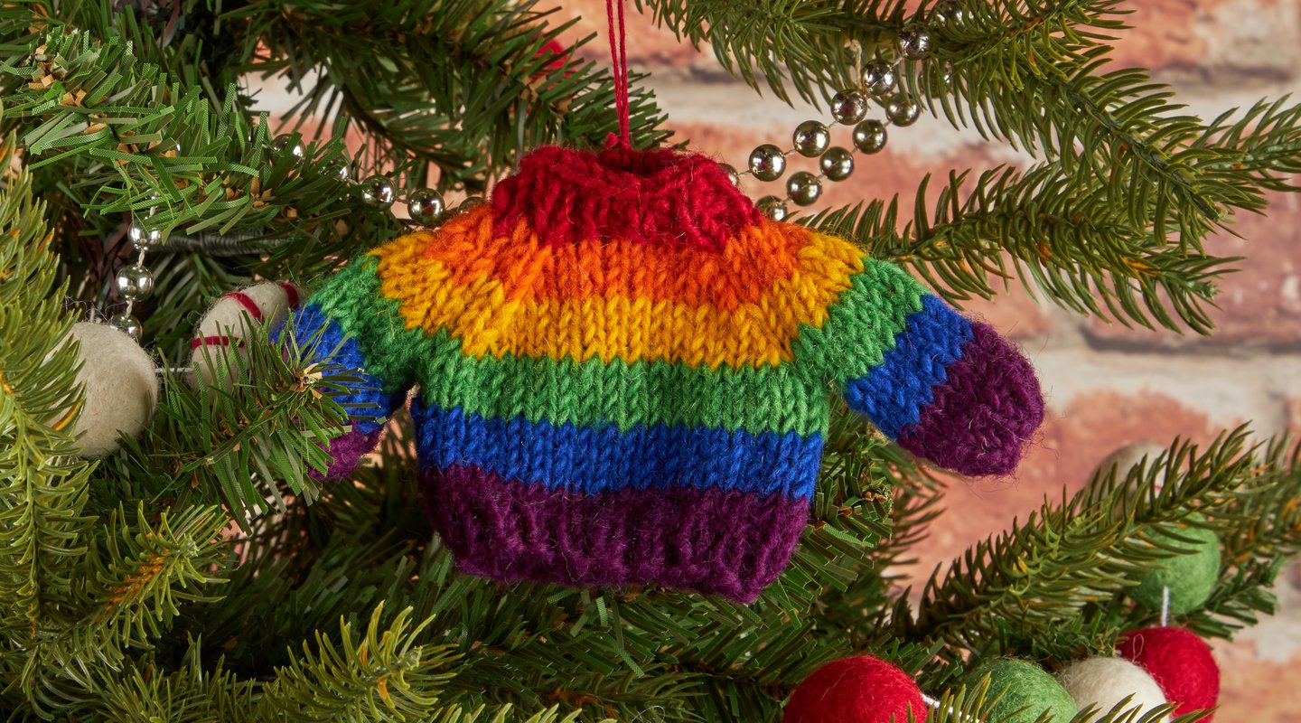 Pride Colours Christmas Jumper Christmas Trees Decorations