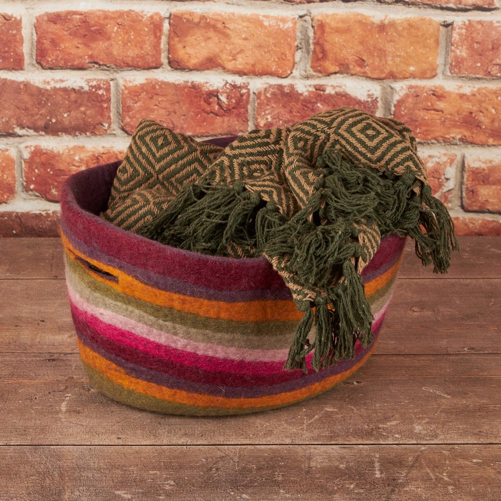 Fair trade handmade felt basket
