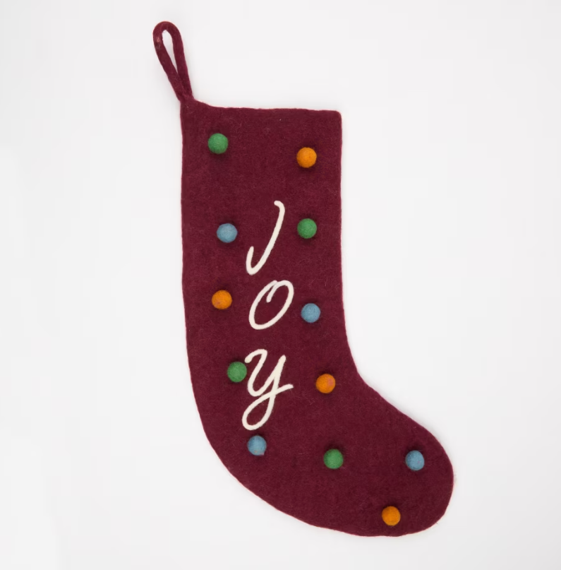 Joy Polka Dot Stocking