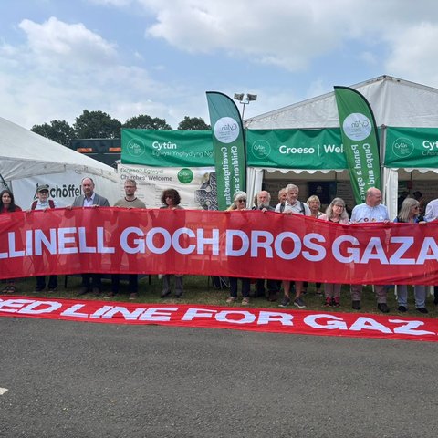 Image of Red Line banners from Royal Welsh 2025