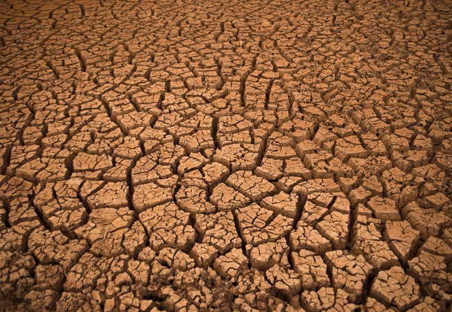 Drought-cracked earth in Kenya