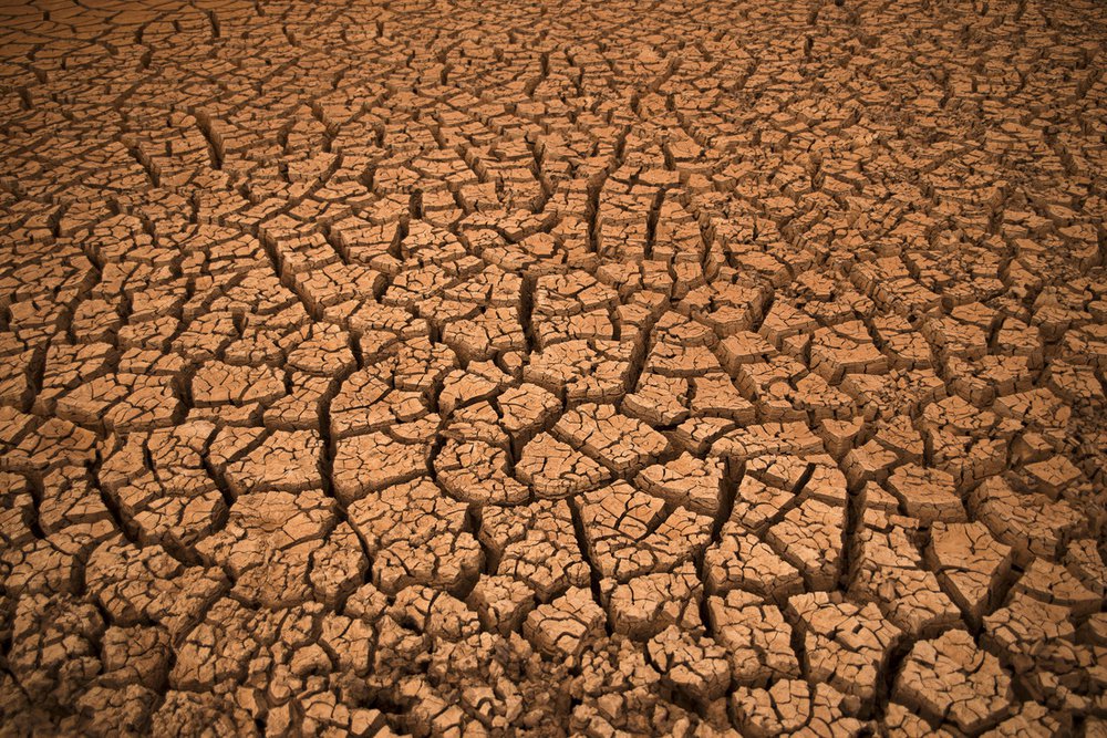 Drought-cracked earth in Kenya