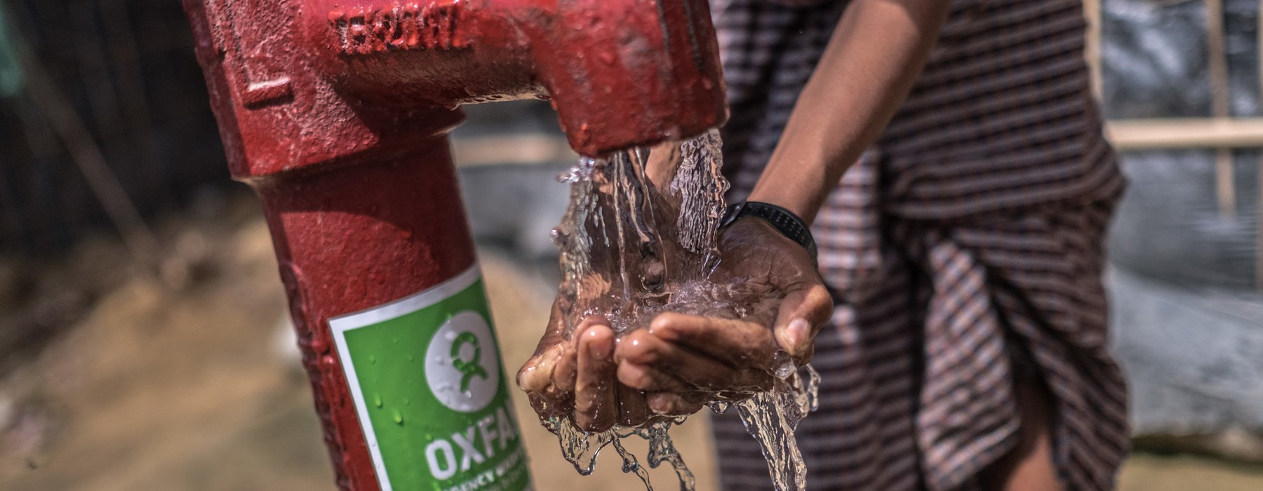 Oxfam water pump in Balukhali Camp