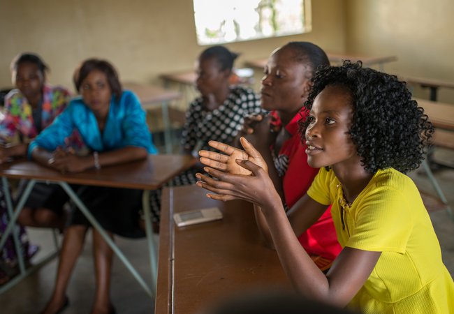 Volunteer teachers at Kawama West Community Model School, Mufulira District, Zambia.