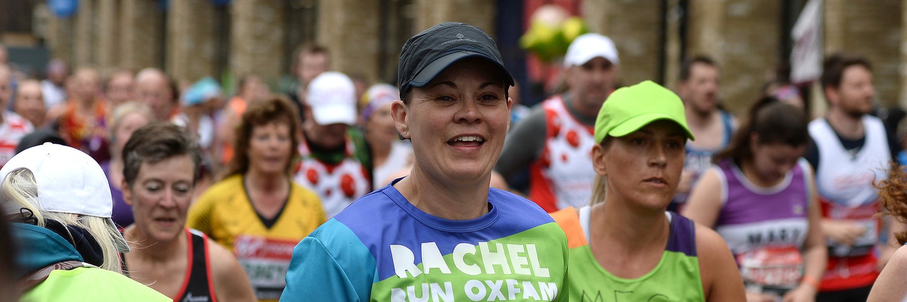 Rachel running for Oxfam during London Marathon 2019.