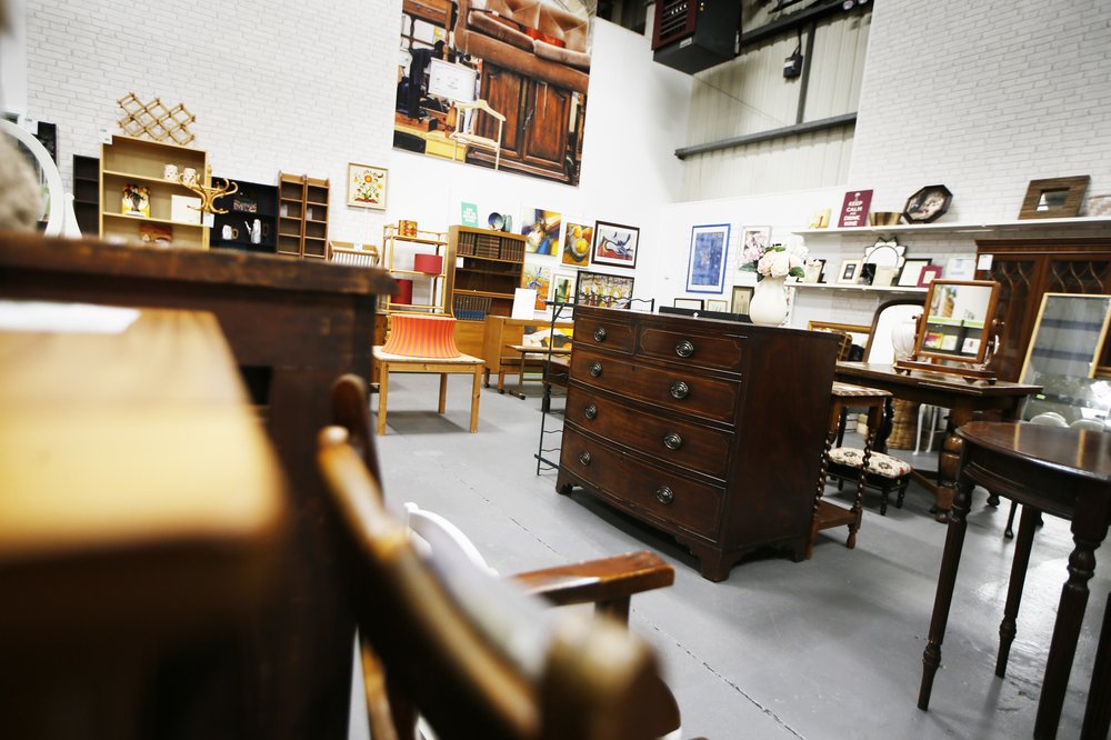 Second hand furniture at the Oxfam Superstore