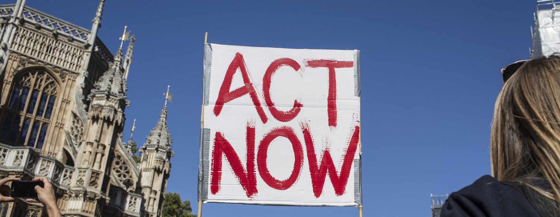 A placard at the London climate strikes in September 2019