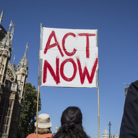 A placard at the London climate strikes in September 2019