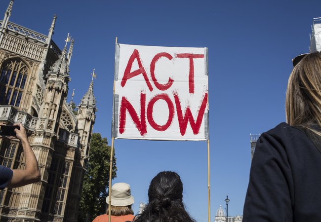 A placard at the London climate strikes in September 2019