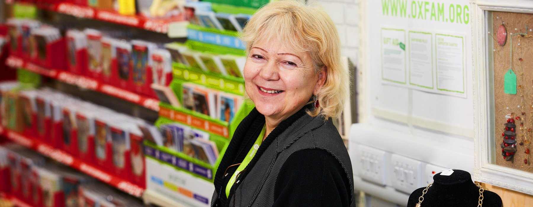 Vanessa, regular volunteer at the Pimlico Oxfam shop