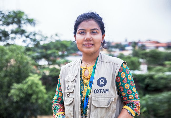 Moury is an Oxfam Public Health Promotion Officer in the Rohingya refugee camp in Cox's Bazar, Bangladesh. Credit: Fabeha Monir/Oxfam