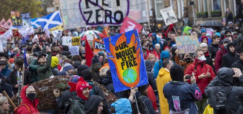 Climate marchers at COP26