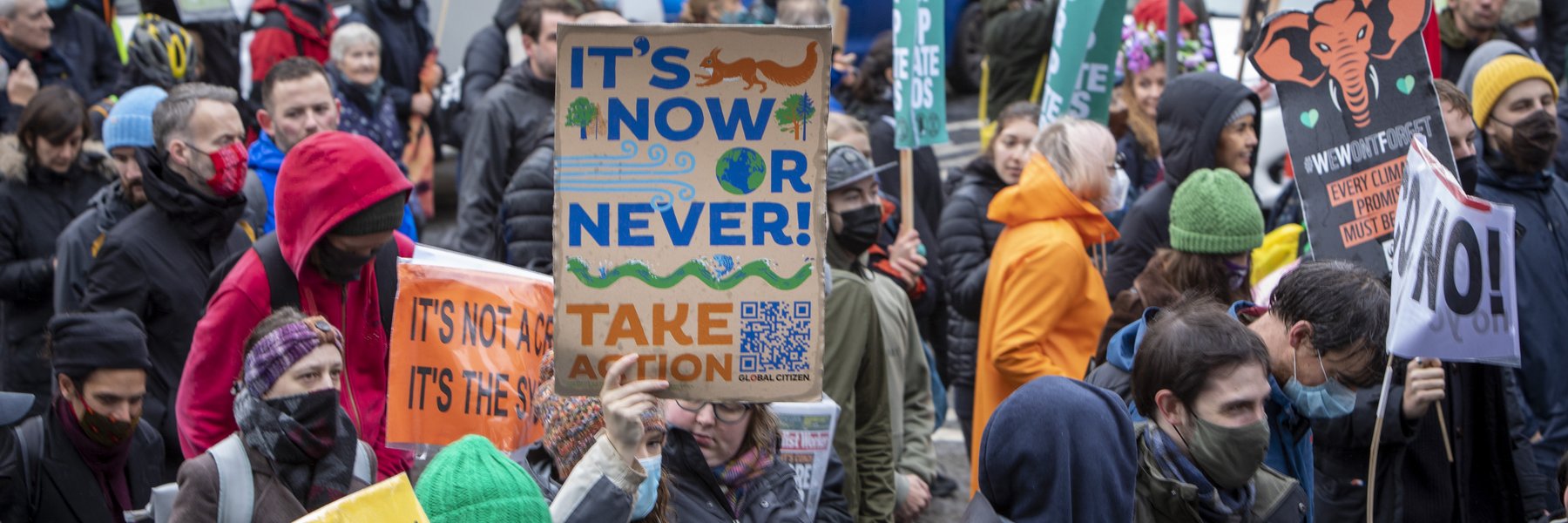 Climate marchers at COP26