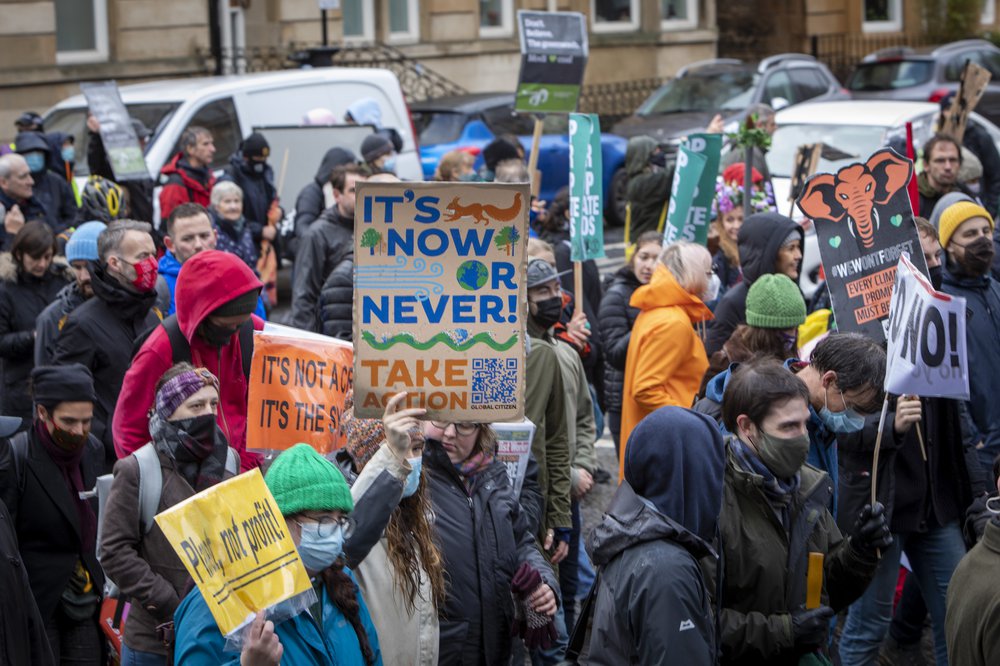 Climate marchers at COP26