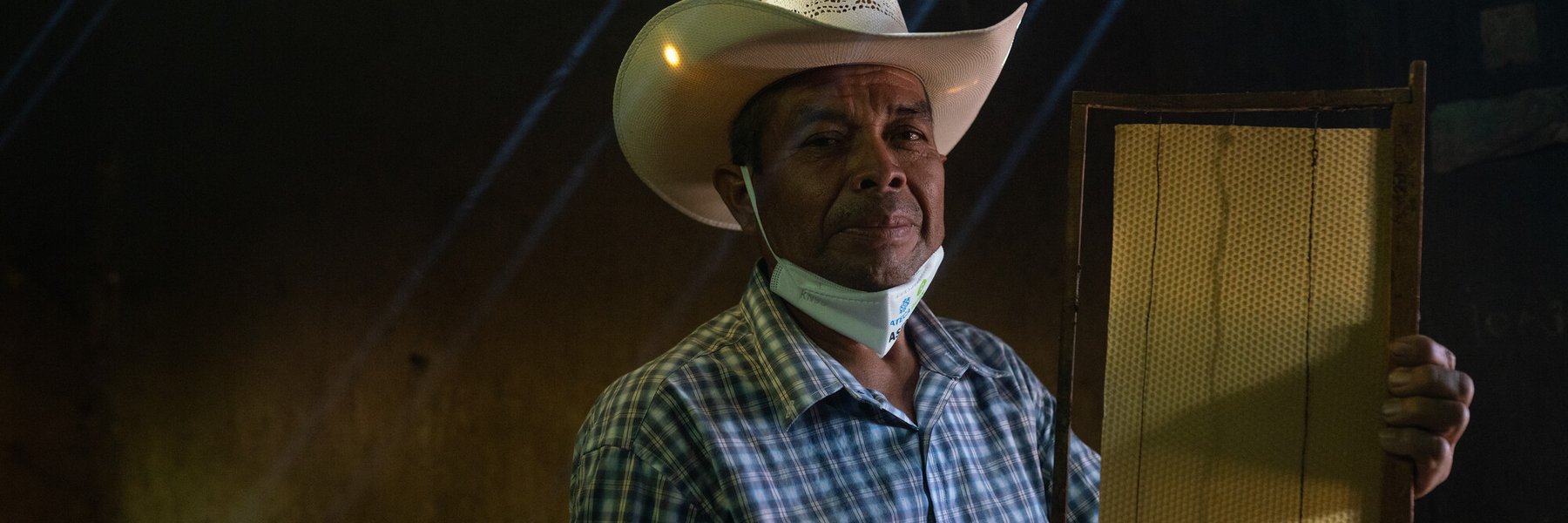 Trinidad Ramírez, 61, an apiculture expert from Guatemala, prepares frames for the apiary.