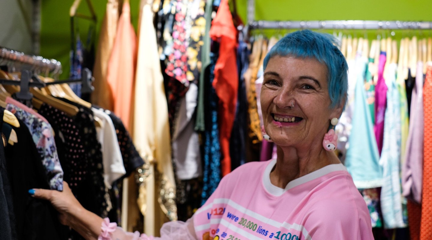 Lesley Wright, Volunteer at Oxfam shop in Hove.