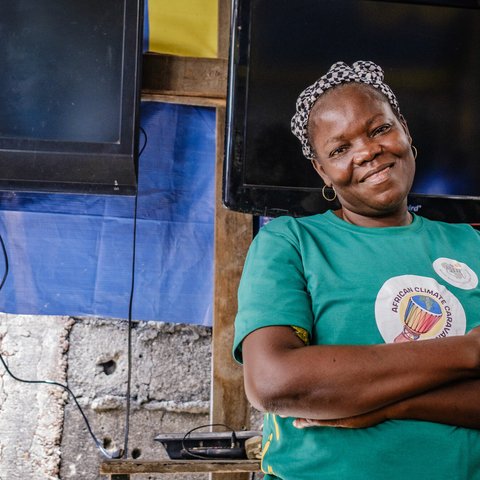 Community activist Mrs Owoseni Feyisayo in Ilaje, Lagos State, Nigeria.