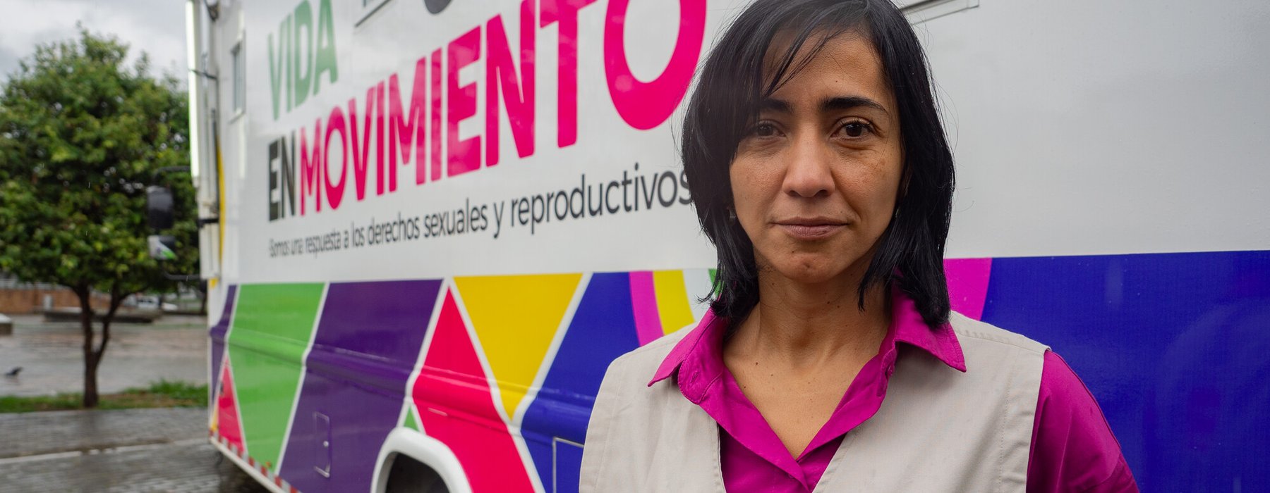Johanna Duran Gomez, director of Fundación Mujer y Futuro, at the Sex Truck, a mobile clinic focused on reproductive health services and women’s rights in Bucaramanga, Colombia.