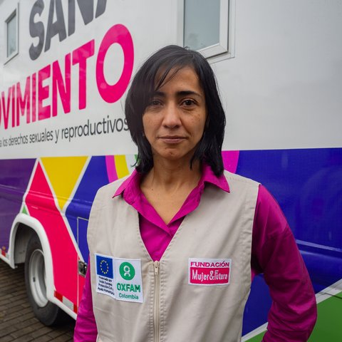 Johanna Duran Gomez, director of Fundación Mujer y Futuro, at the Sex Truck, a mobile clinic focused on reproductive health services and women’s rights in Bucaramanga, Colombia.