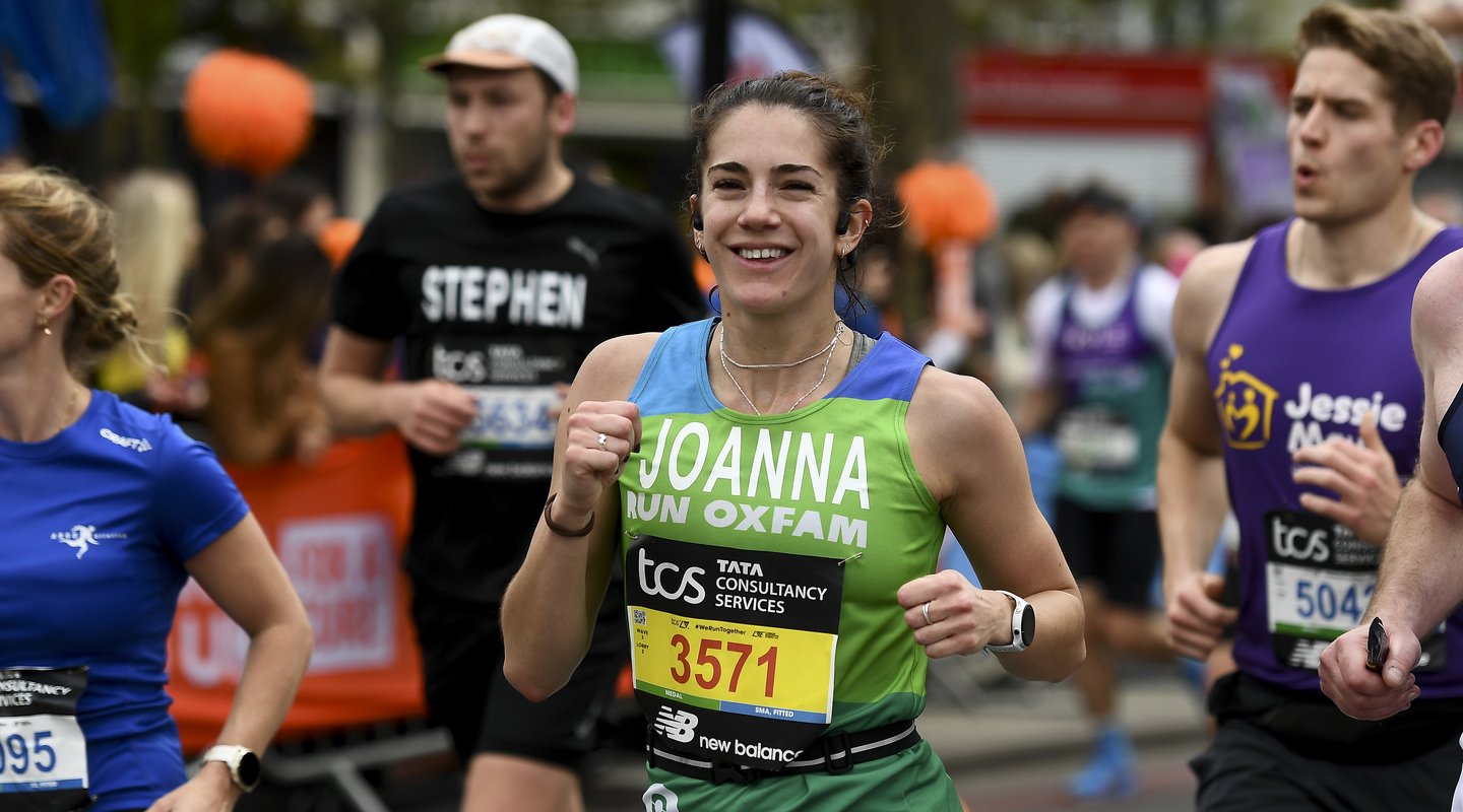 Smiling Oxfam Runner Joanna at the London Marathon