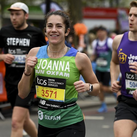 Smiling Oxfam Runner Joanna at the London Marathon