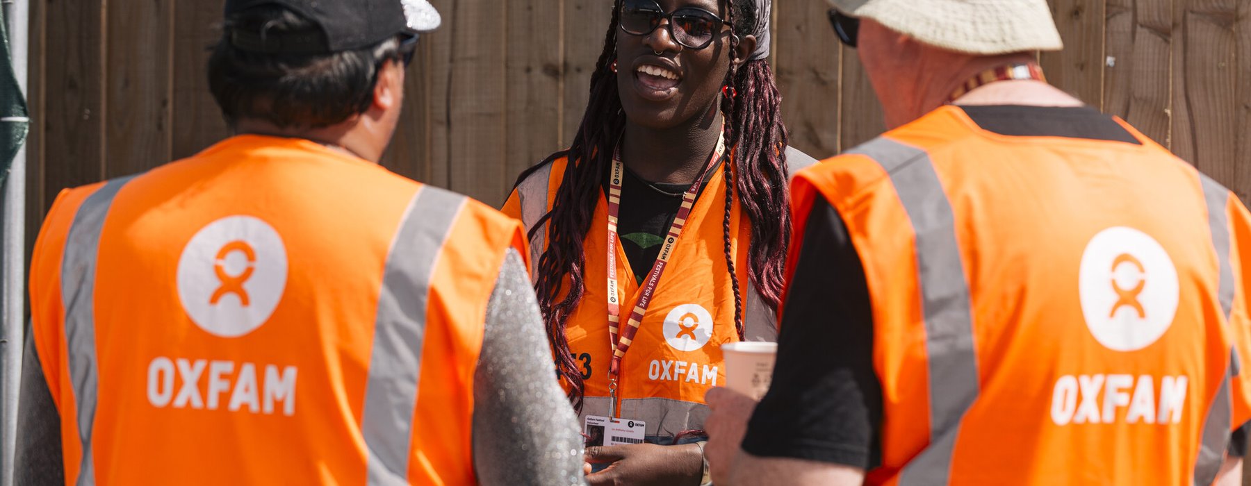 Ajay Ramtohul, Liv Anthony-Uzoeto and Jason Ratcliffe stewarding in the Metropolis area at Boomtown Festival 2024