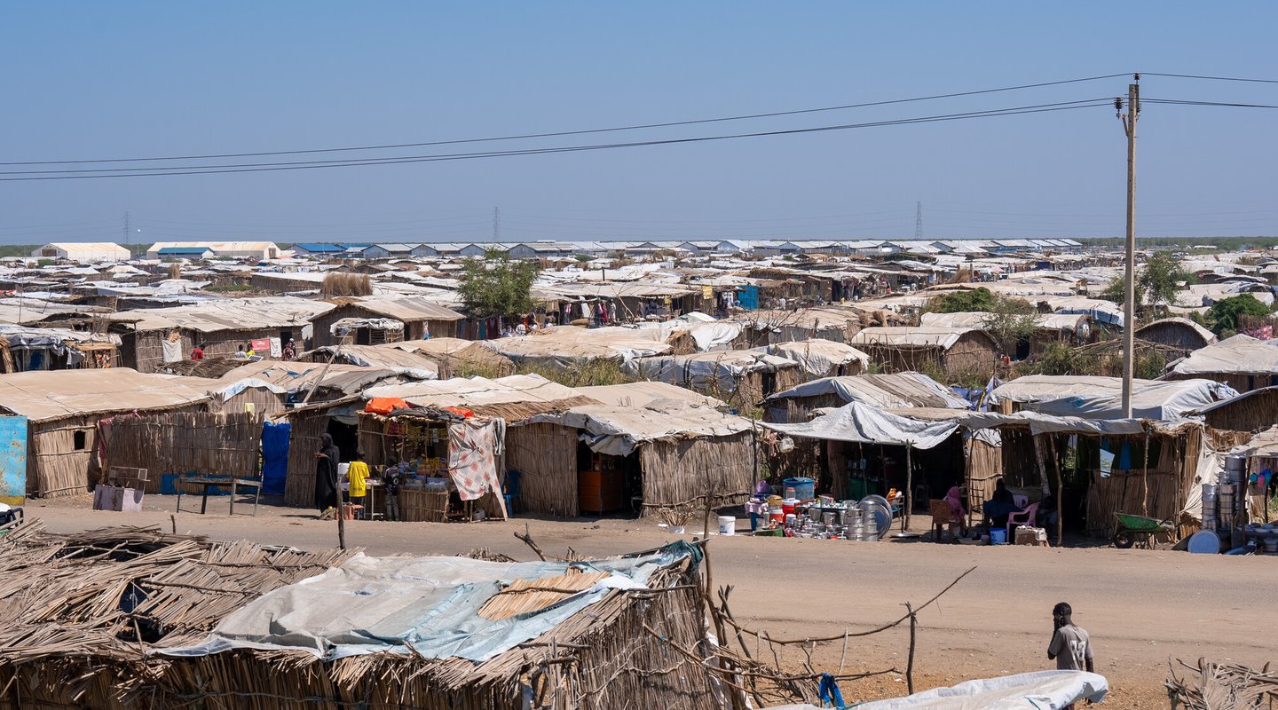Overview of the Renk transit centre that is hosting hundreds of thousand of people fleeing the conflict in Sudan.