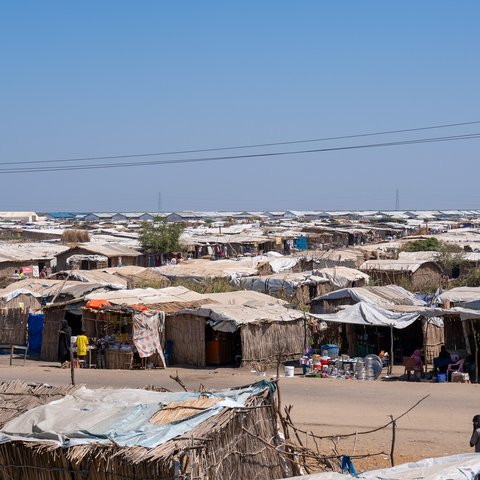 Overview of the Renk transit center that is hosting hundreds of thousand of people fleeing the conflict in Sudan.