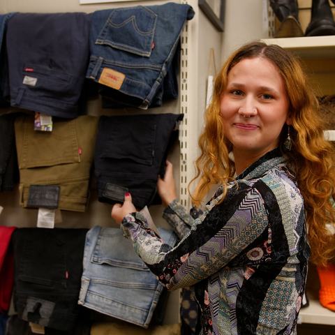 Greta, a volunteer at Oxfam's Putney shop