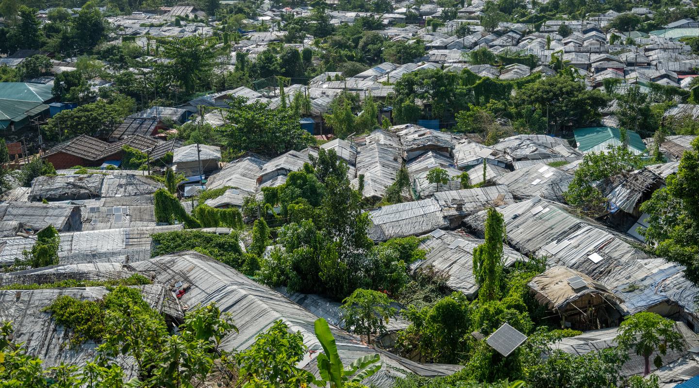 A panoramic view of Camp 22 in Unchiprang, Teknaf, Cox’s Bazar.