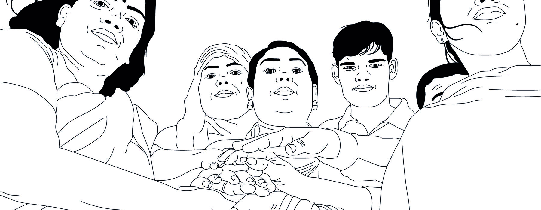 An illustration of a group of women