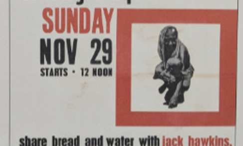 A poster advertising Oxfam's 1964 rally in Trafalgar Square, London.