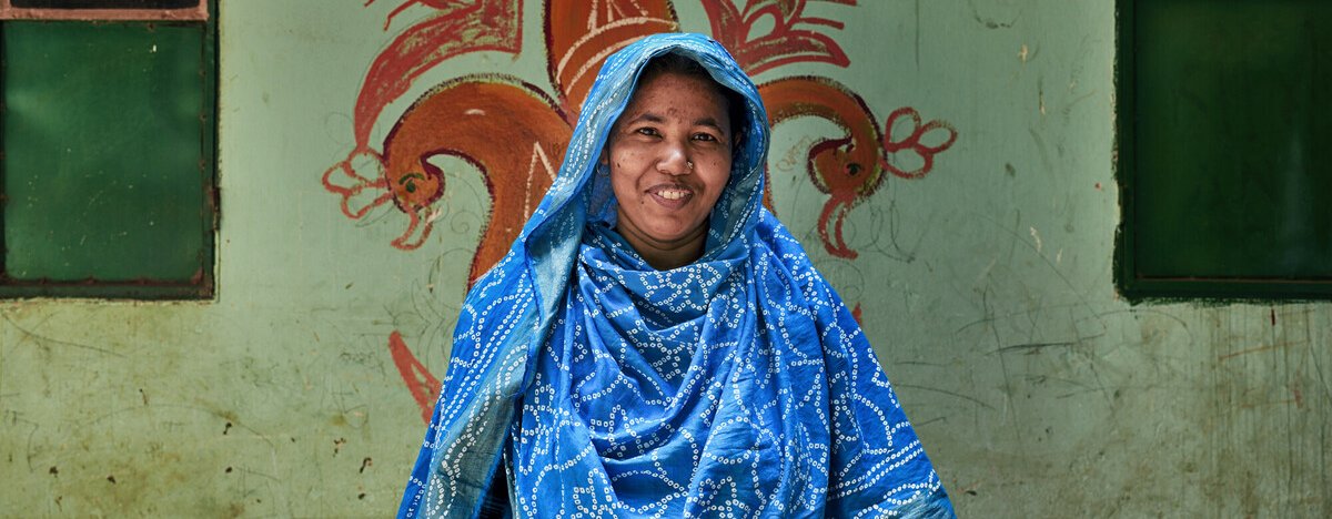 Dhaka, Bangladesh: Portrait of *Parvin who is working is working in textile industry for eighteen years. Credit: Mohammad Rakibul Hasan/OxfamAUS