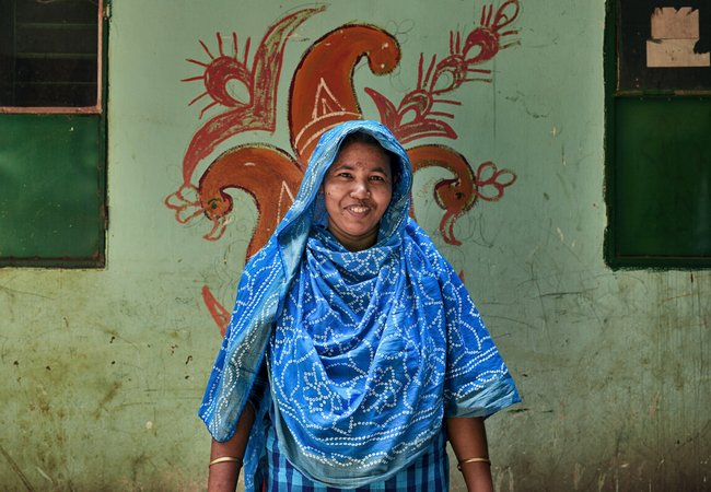 Dhaka, Bangladesh: Portrait of *Parvin who is working is working in textile industry for eighteen years. Credit: Mohammad Rakibul Hasan/OxfamAUS