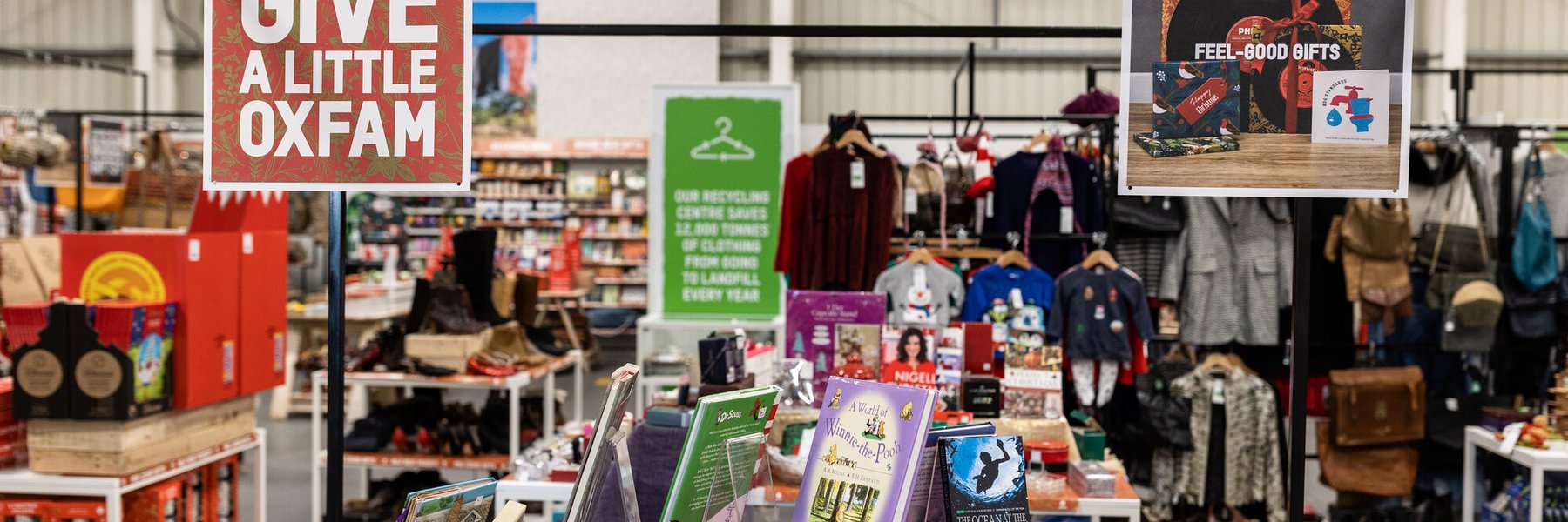 'Pre-loved Gifts' on display at Oxfam Superstore in Cowley, Oxford.