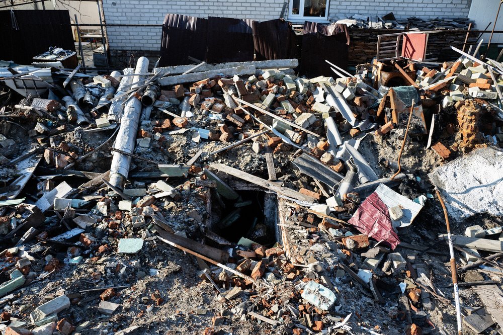 A destroyed building