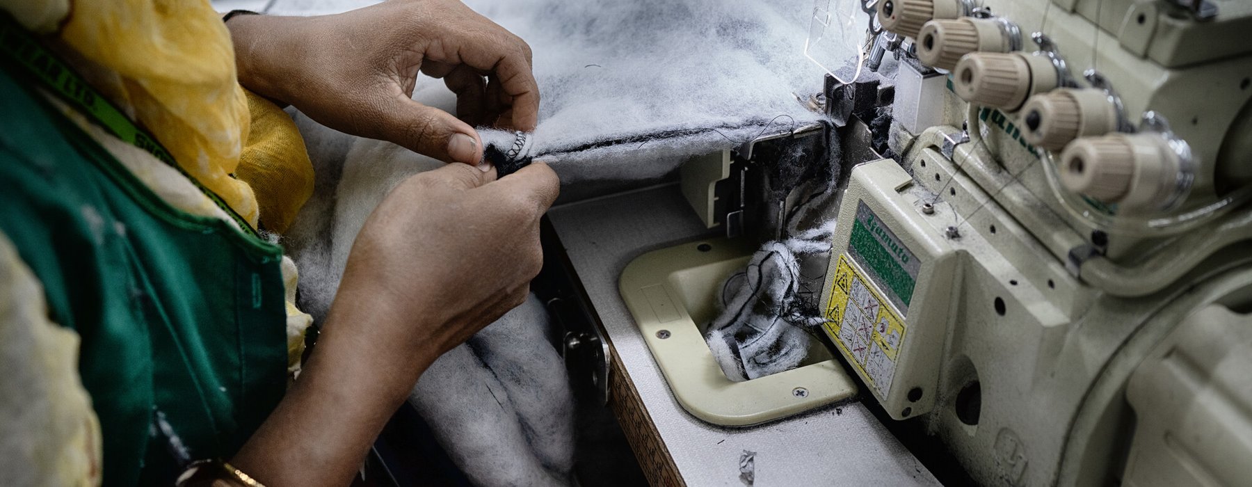 Textile workers are working inside a garment factory in Savar. Bangladesh