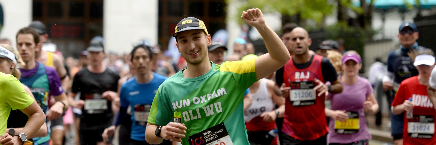 Oliver Wu running for Oxfam at London Marathon 2023.