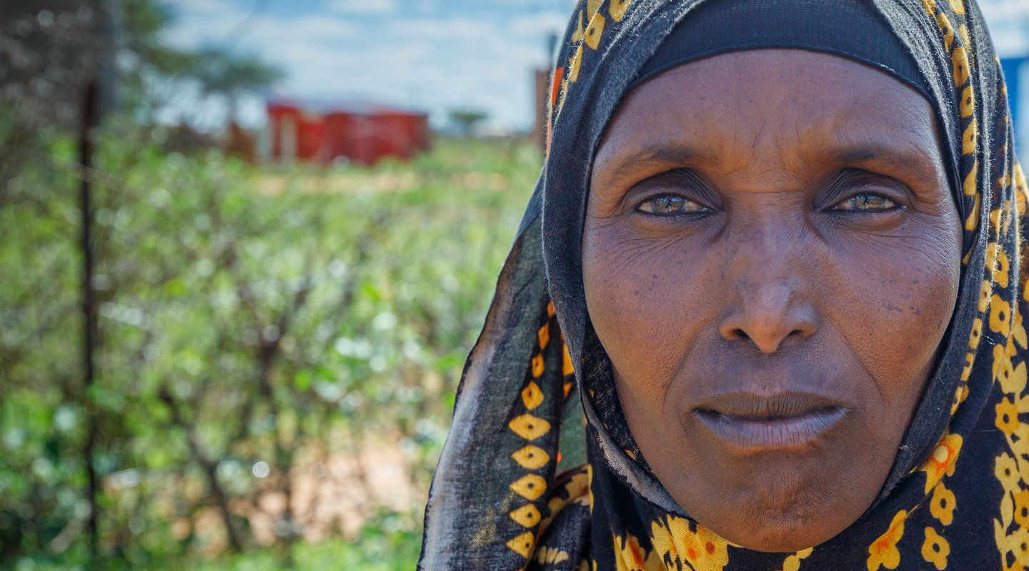 Amina, shop owner, in climate crisis-affected Ethiopia.